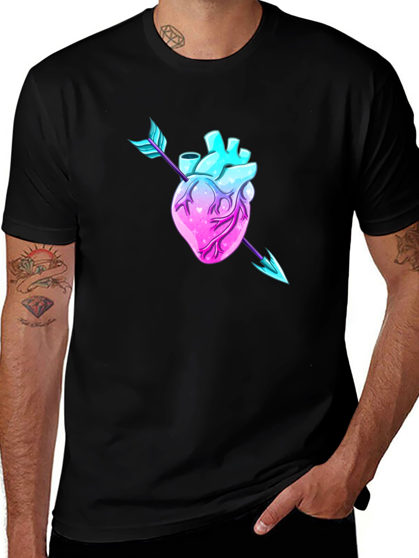Heart Arrow Graphic Tee - Trendy Casual Wear