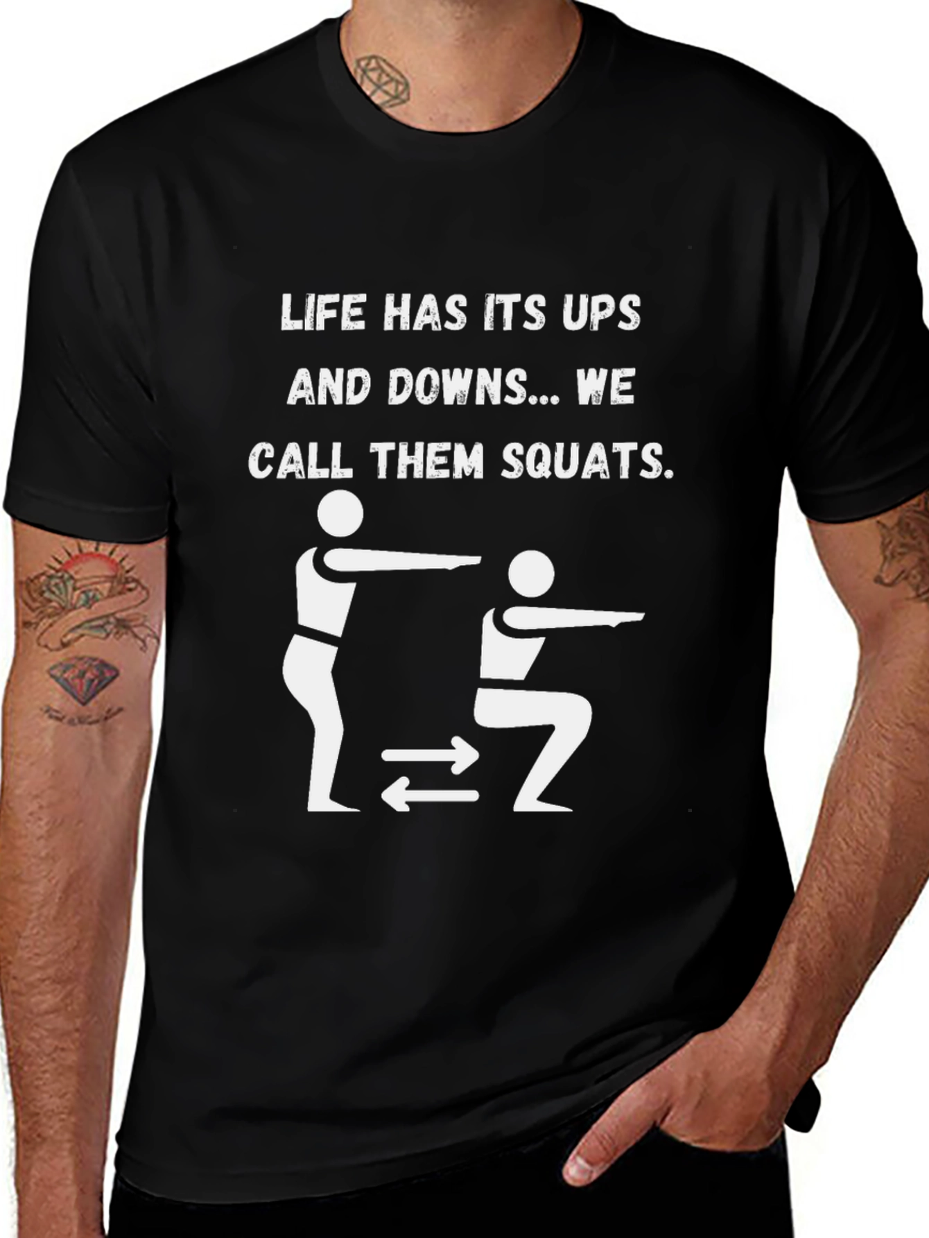 Variant 2 of Life Has Its Ups and Downs Squats Graphic Tee