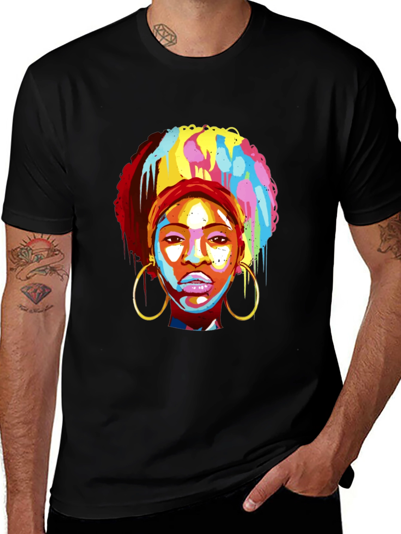 Variant 21 of Afro Pop Art Tee - Vibrant Graphic Print