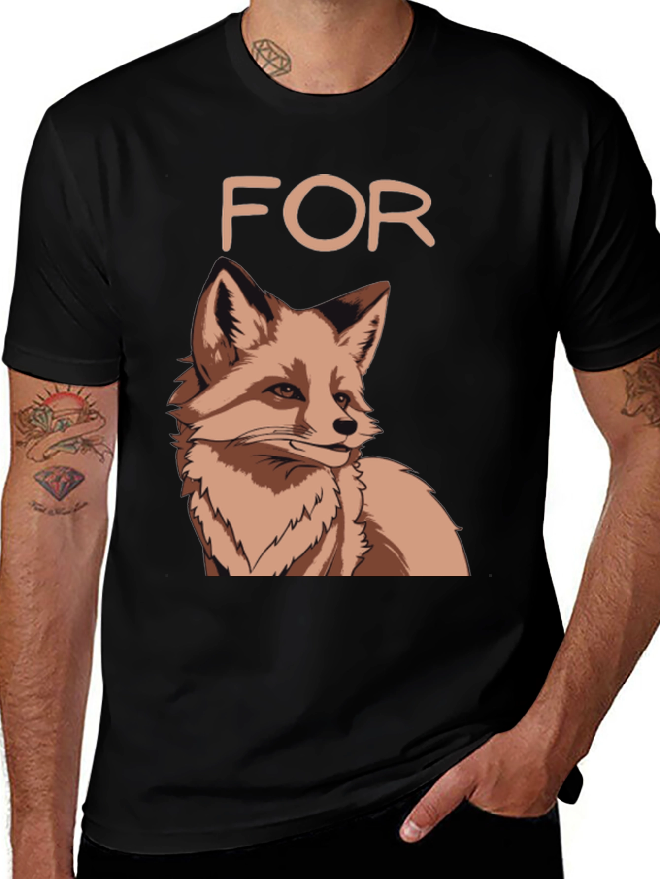 Variant 3 of Fox Graphic T-Shirt - "For Fox Sake" Tee