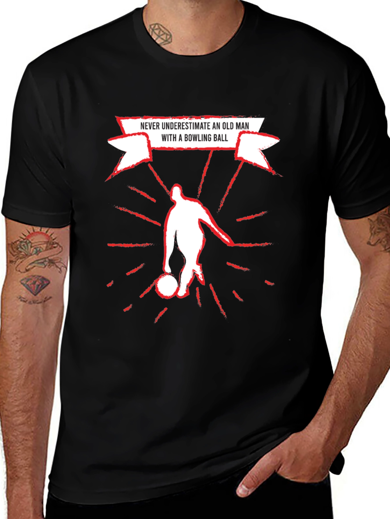 Variant 10 of Bowling Old Man T-Shirt