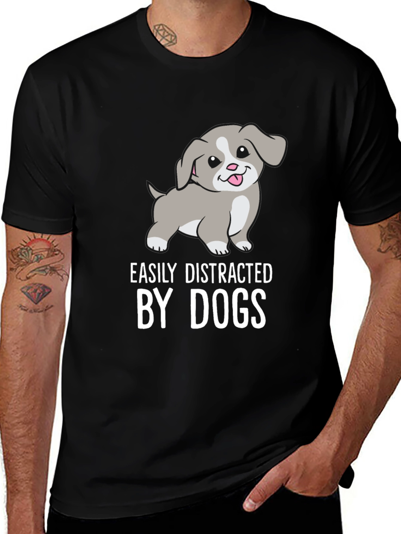 Variant 22 of Easily Distracted By Dogs Graphic Tee