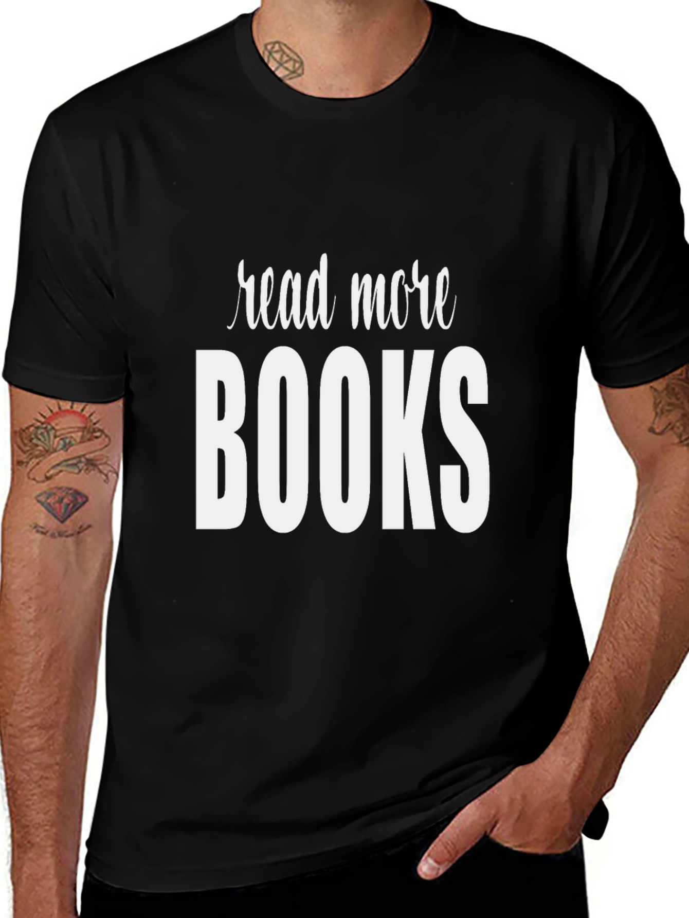Variant 23 of Read More Books Graphic Tee - Black Unisex T-Shirt