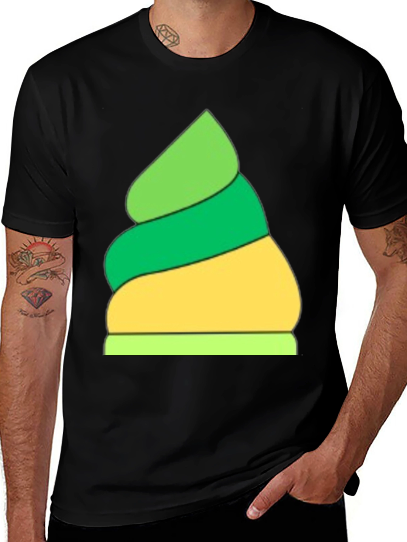 Emoji Ice Cream Graphic Tee - Black