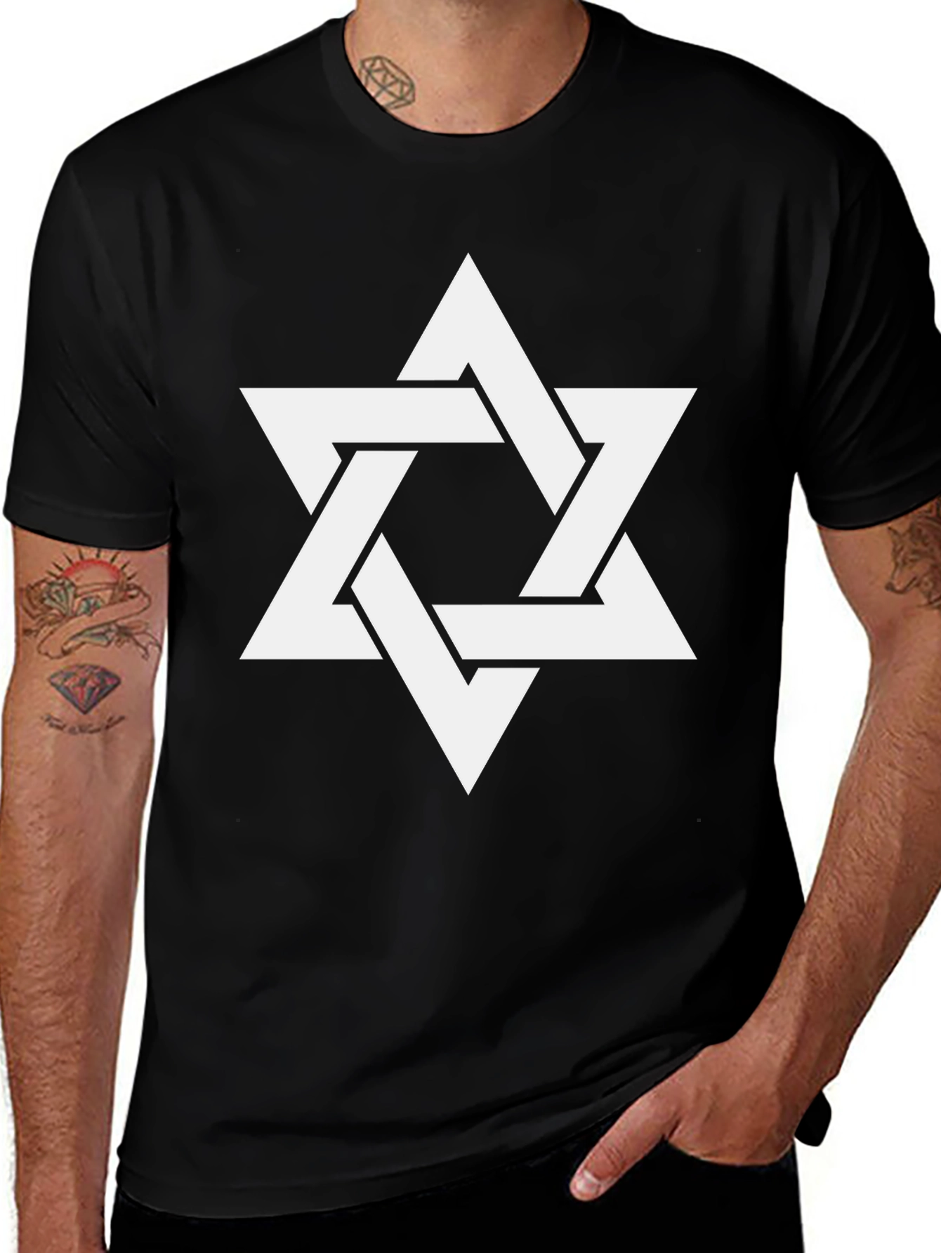 Variant 11 of Star of David Men's Black T-Shirt