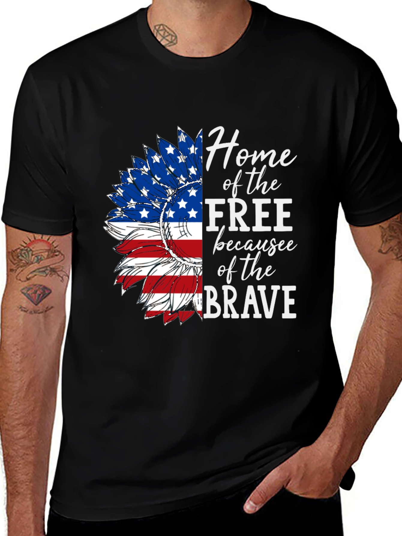 Patriotic Sunflower Graphic Tee