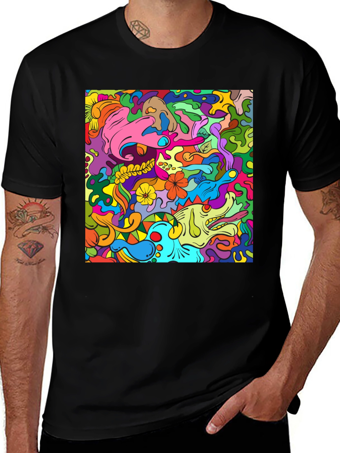 Variant 22 of Psychedelic Art Black T-Shirt