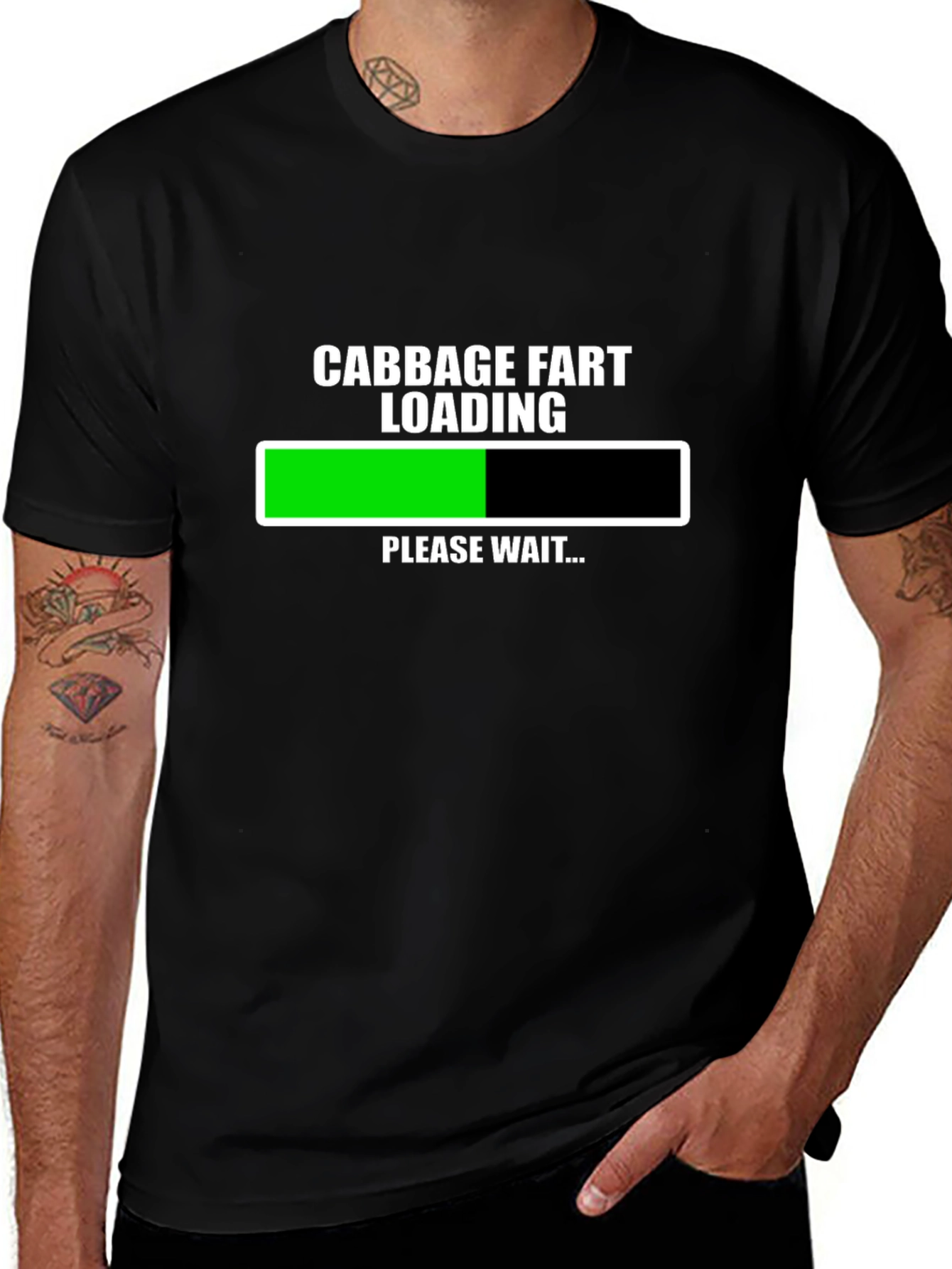 Variant 16 of Cabbage Fart Loading Funny Graphic Tee
