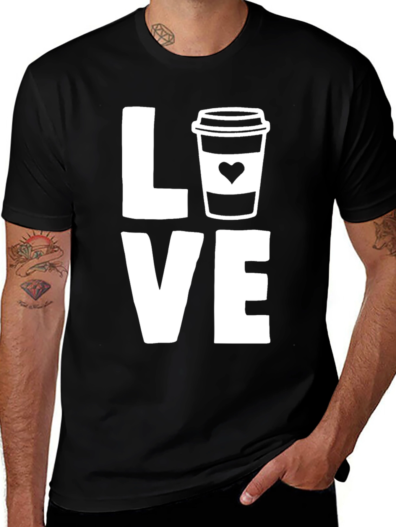 Variant 11 of Love Coffee Graphic Tee - Stylish Black T-Shirt
