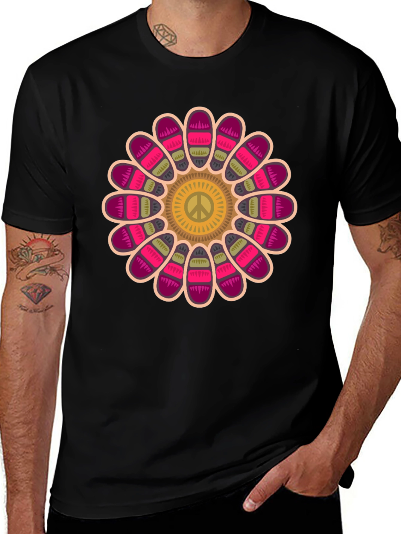 Variant 24 of Peace Flower Graphic T-Shirt