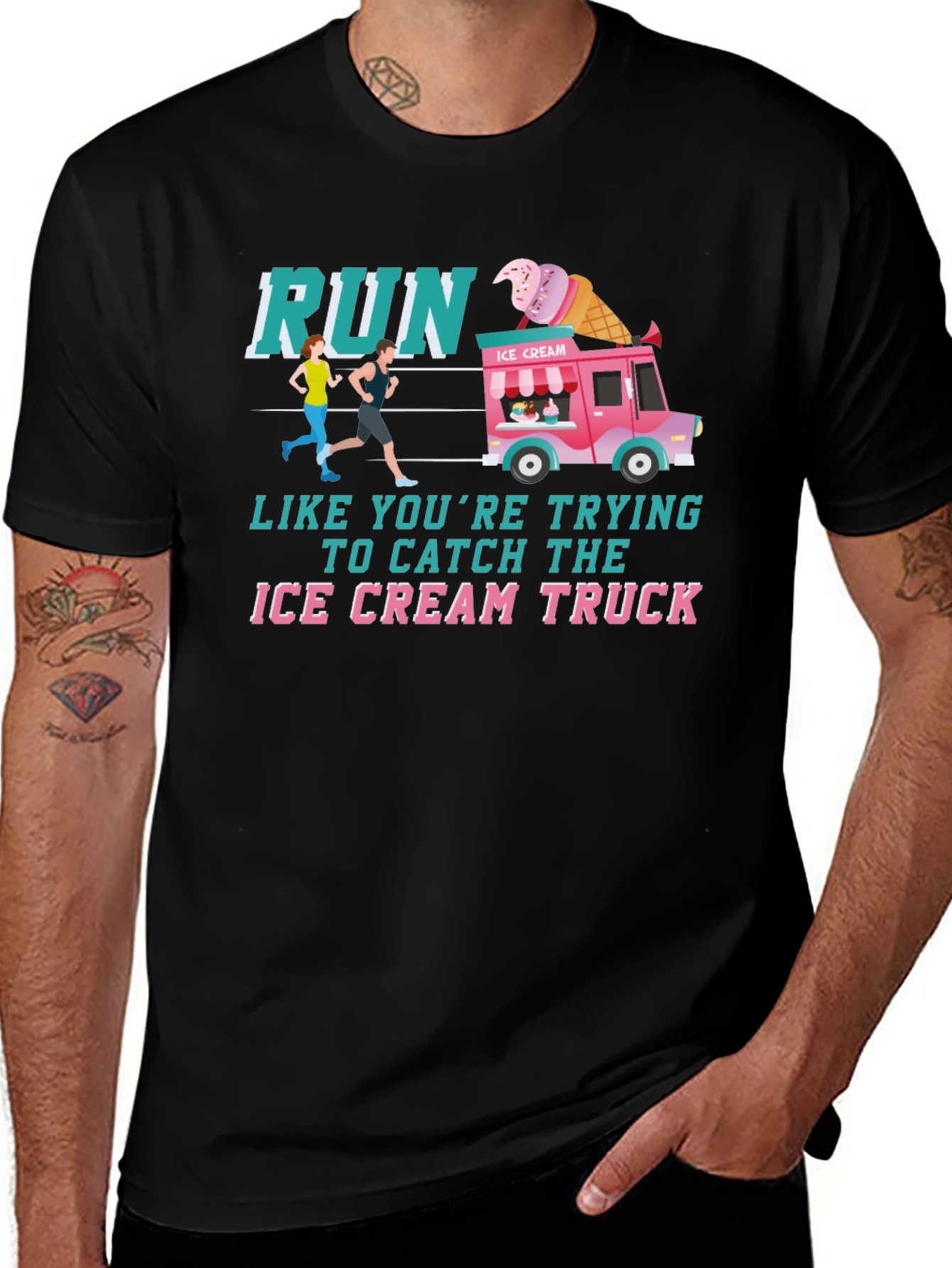 Variant 16 of Catch the Ice Cream Truck T-Shirt