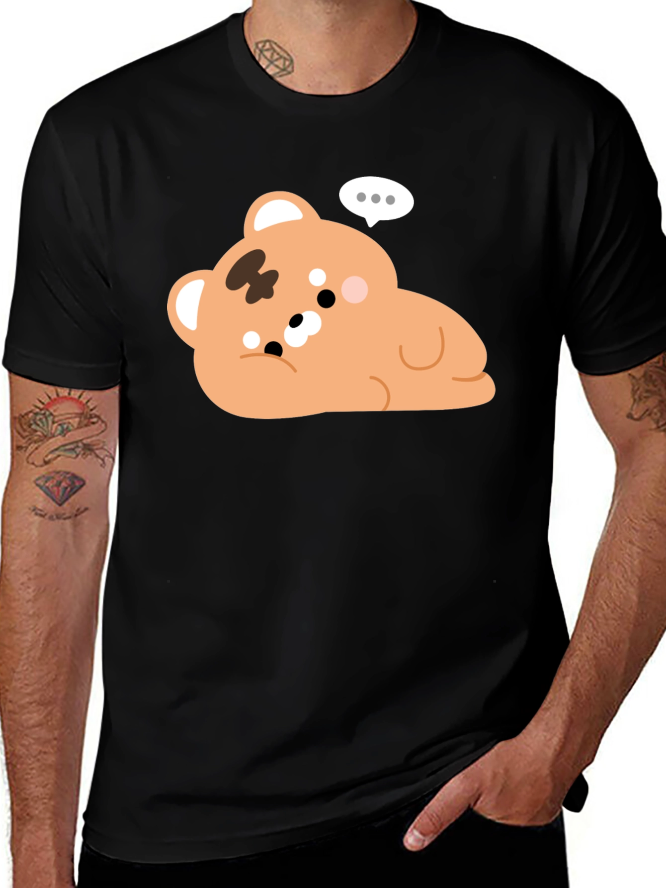 Variant 26 of Cute Bear Graphic Black T-Shirt