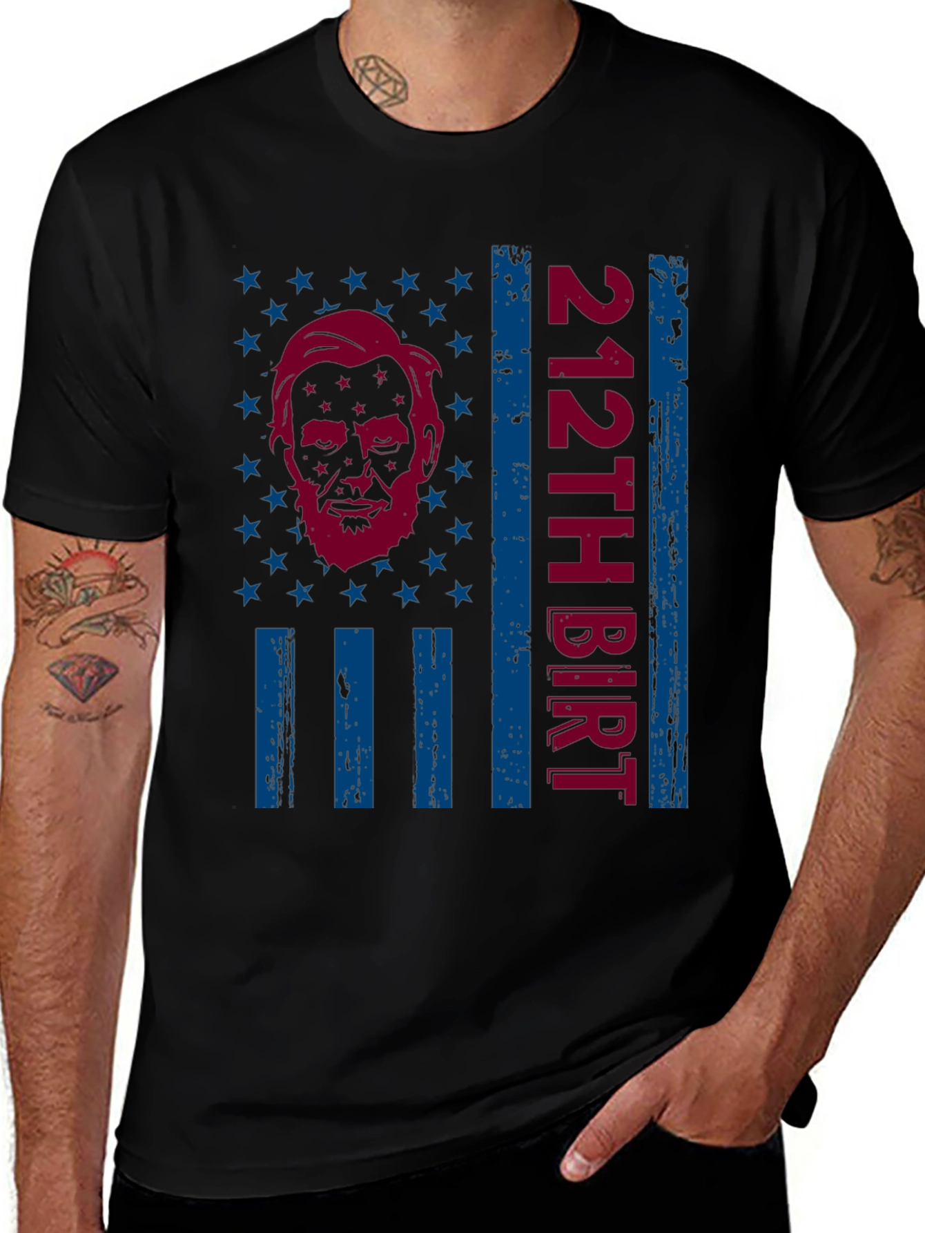 Lincoln 212th Birthday Patriotic T-Shirt