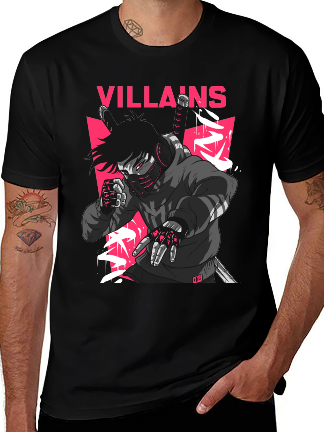 Variant 19 of Villains Graphic Print Black T-Shirt
