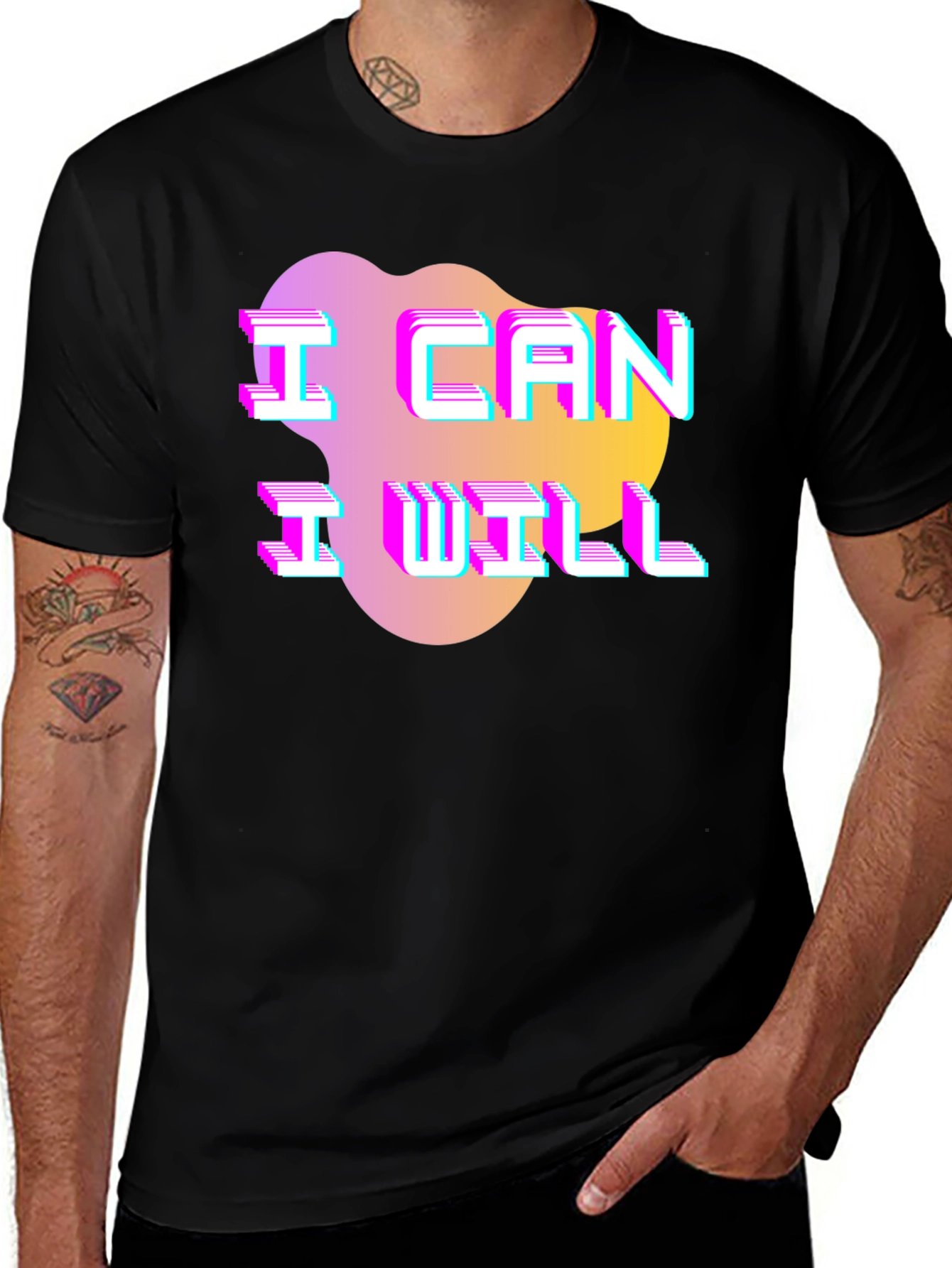 Variant 22 of I Can I Will Black T-Shirt
