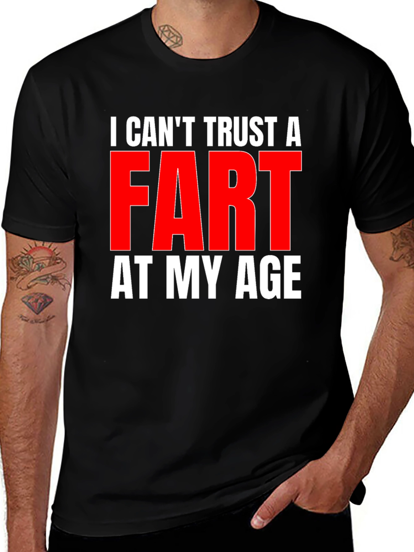 Variant 29 of Funny "Can't Trust a Fart" Black T-Shirt