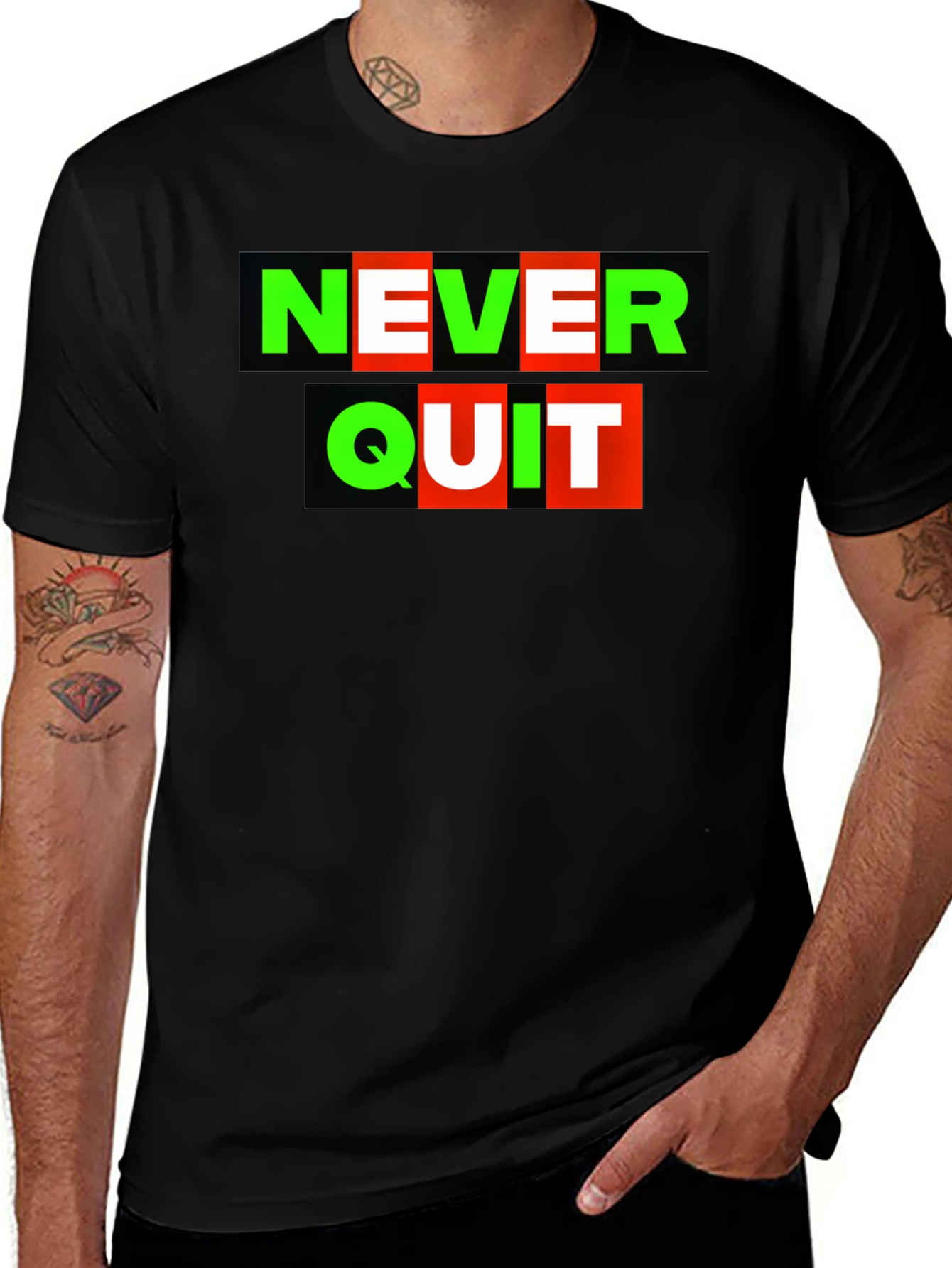 Variant 8 of Never Quit Graphic Print T-Shirt
