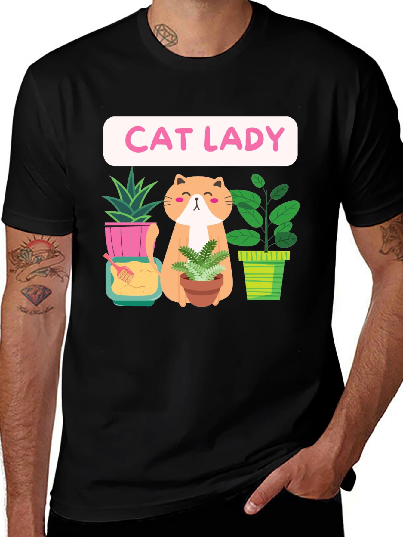 Variant 16 of Cat Lady Plant Lover Graphic Tee