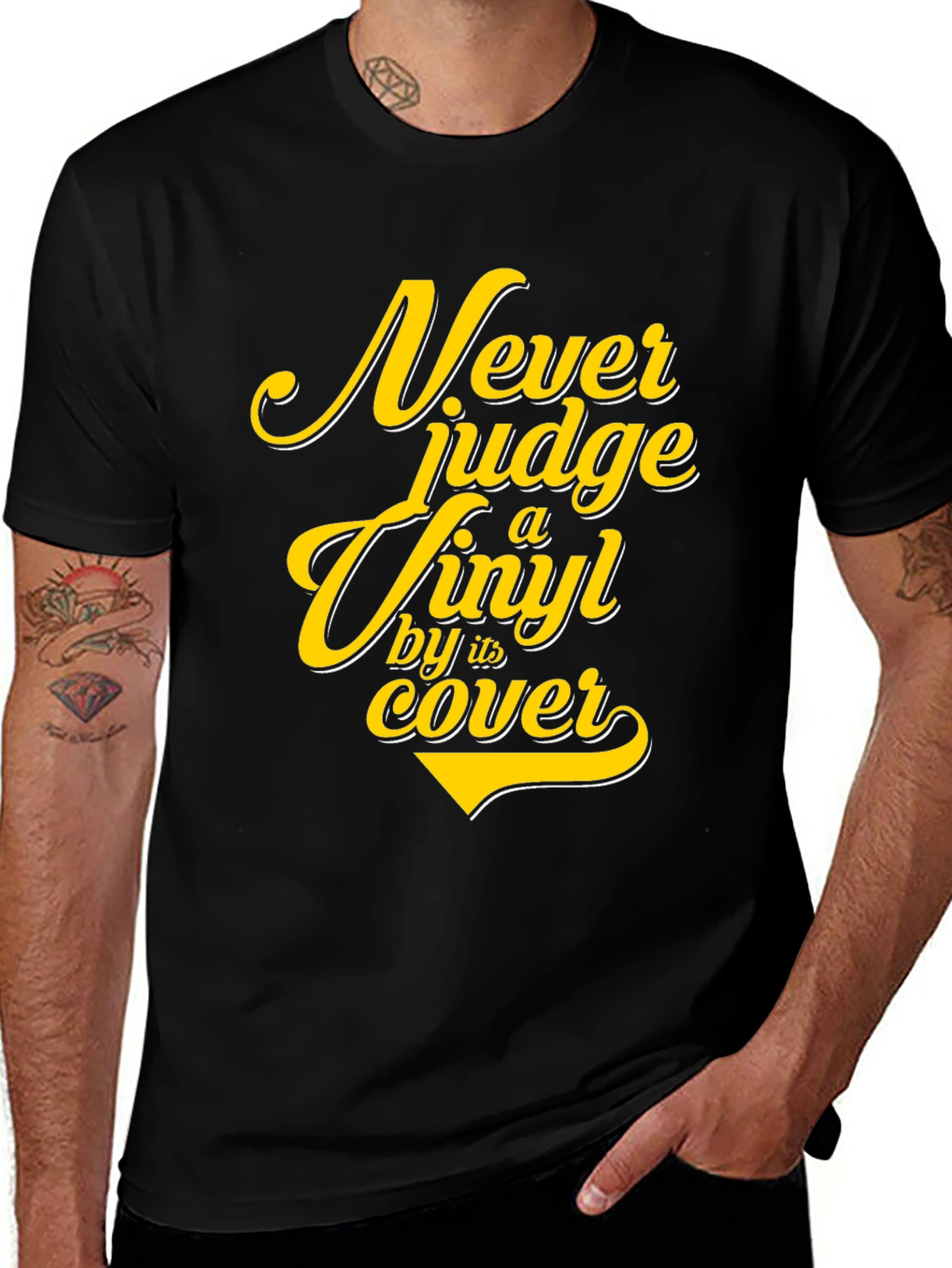 Variant 4 of Vinyl Lover's Tee: Never Judge a Vinyl by its Cover T-Shirt
