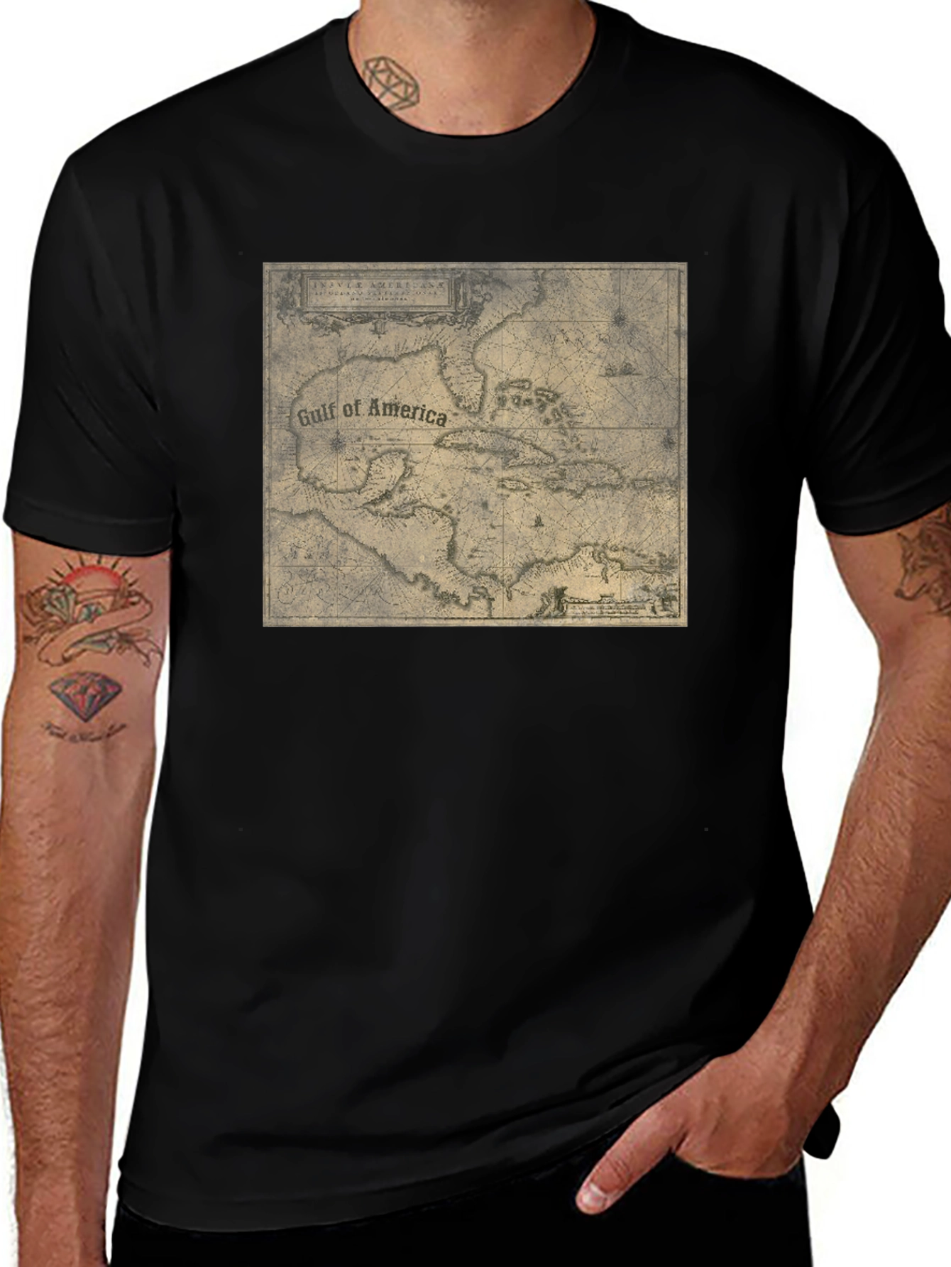 Vintage Map T-Shirt - Gulf of America Graphic Tee