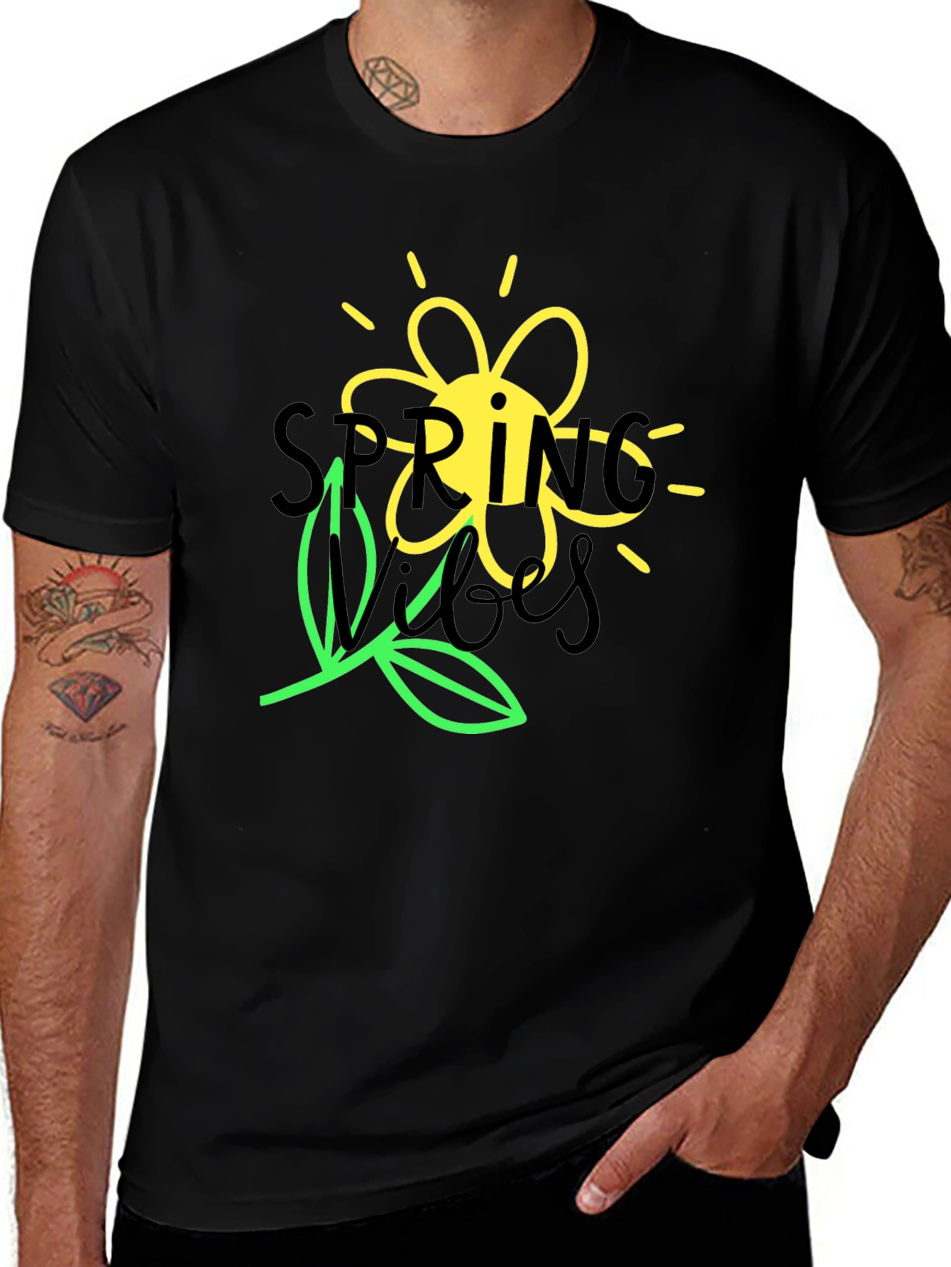 Variant 25 of Spring Vibes Black T-Shirt