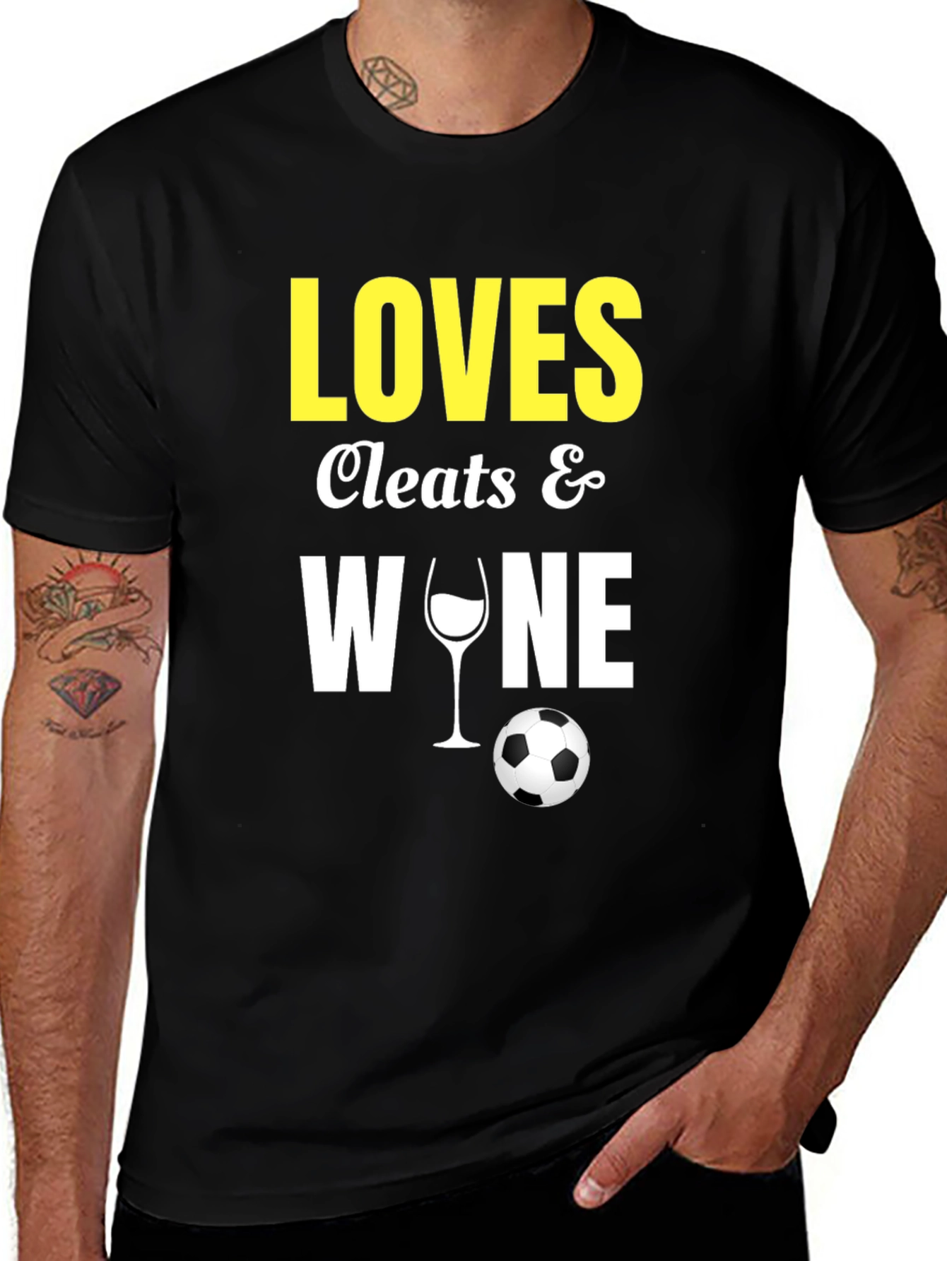Variant 24 of Loves Cleats & Wine T-Shirt Soccer Football Fan