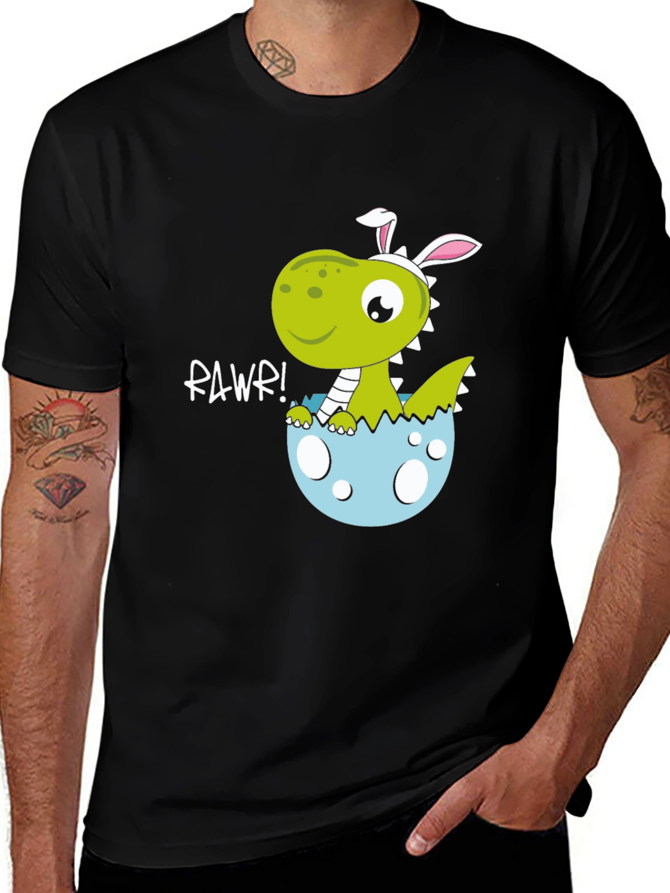 Variant 26 of Dino Easter Egg T-Shirt - "Rawr!" Cute Design