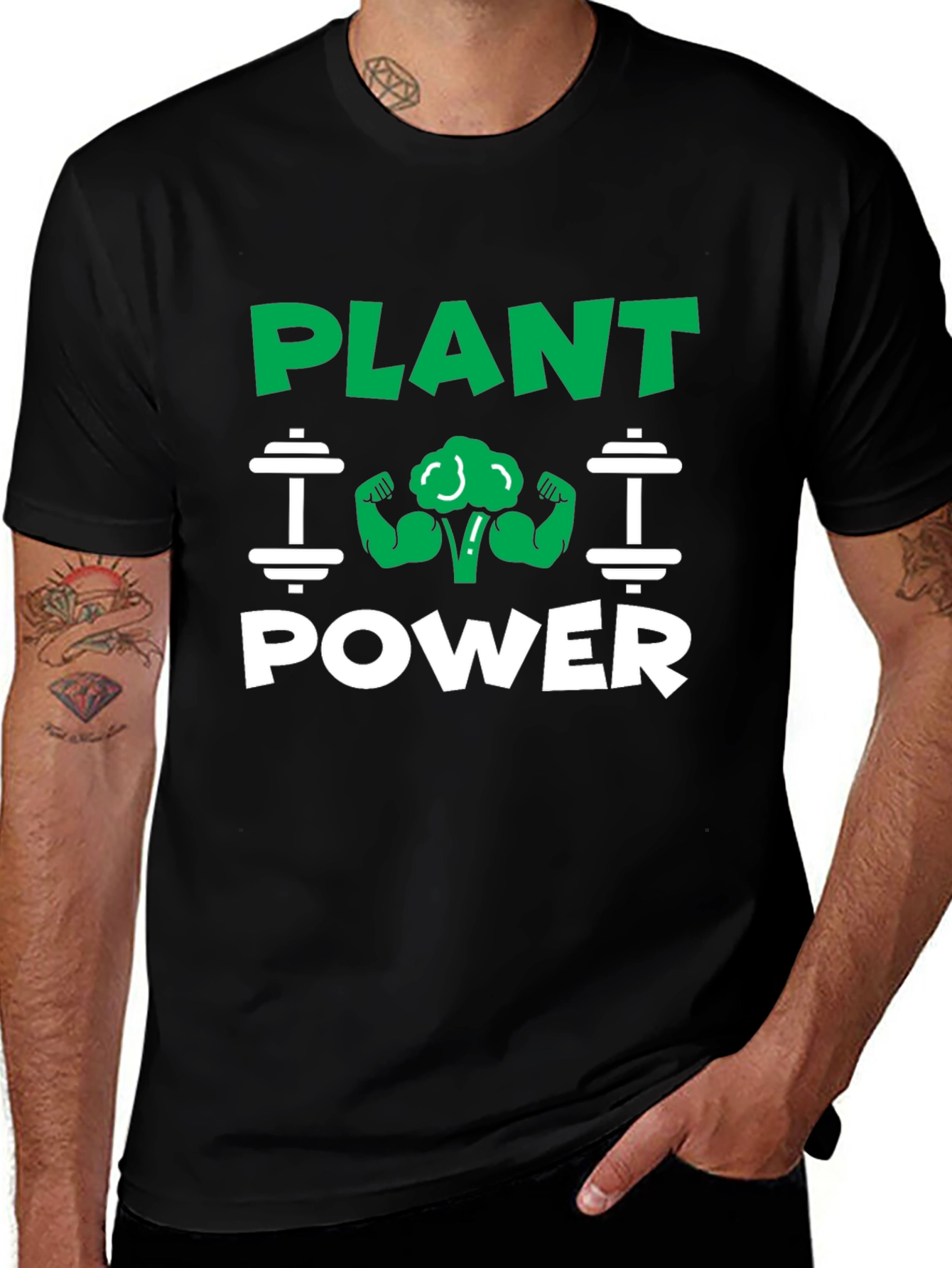 Variant 15 of Plant Power T-Shirt - Vegan Gym Tee