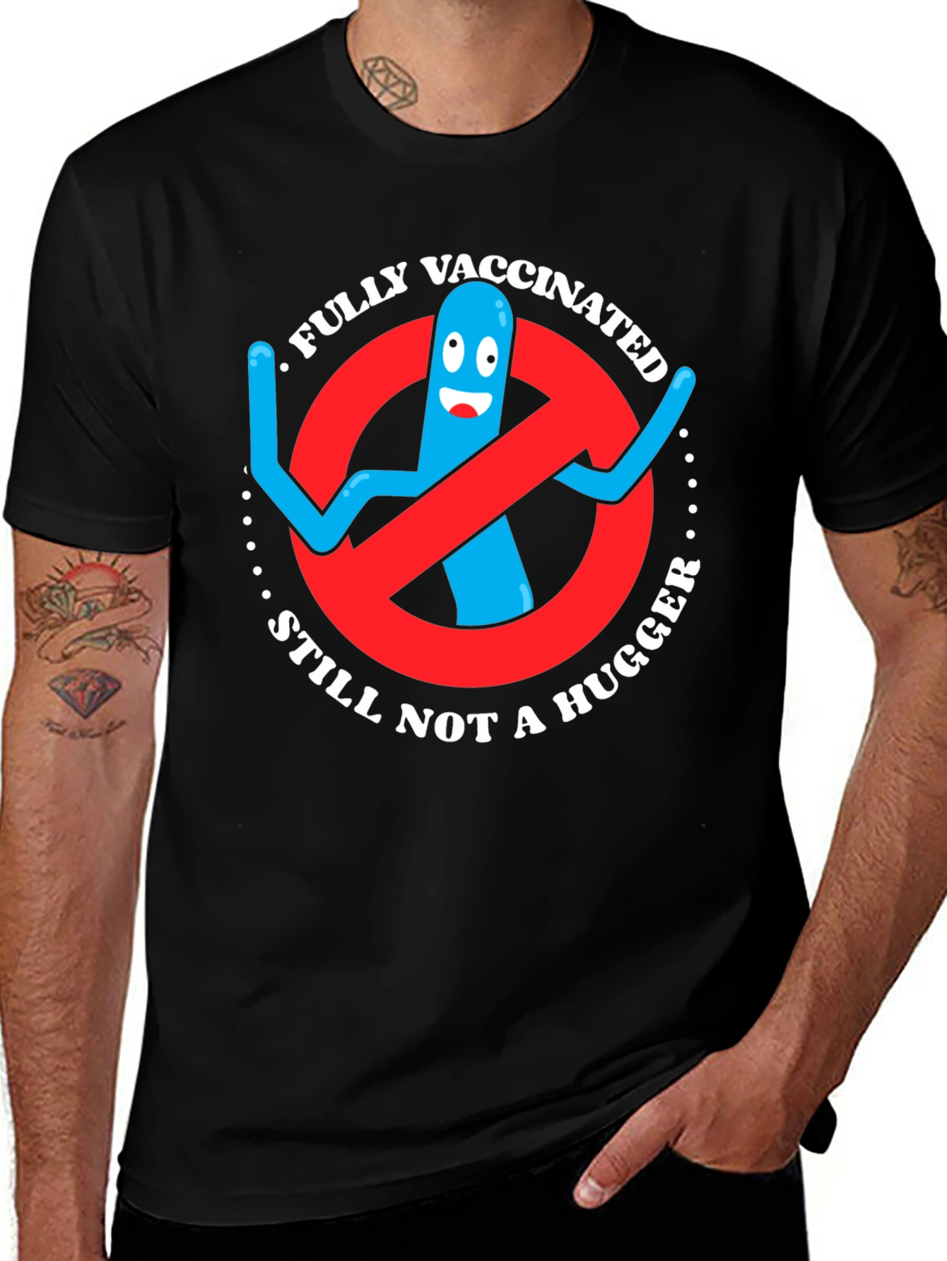 Variant 29 of Vaccinated Not A Hugger T-Shirt