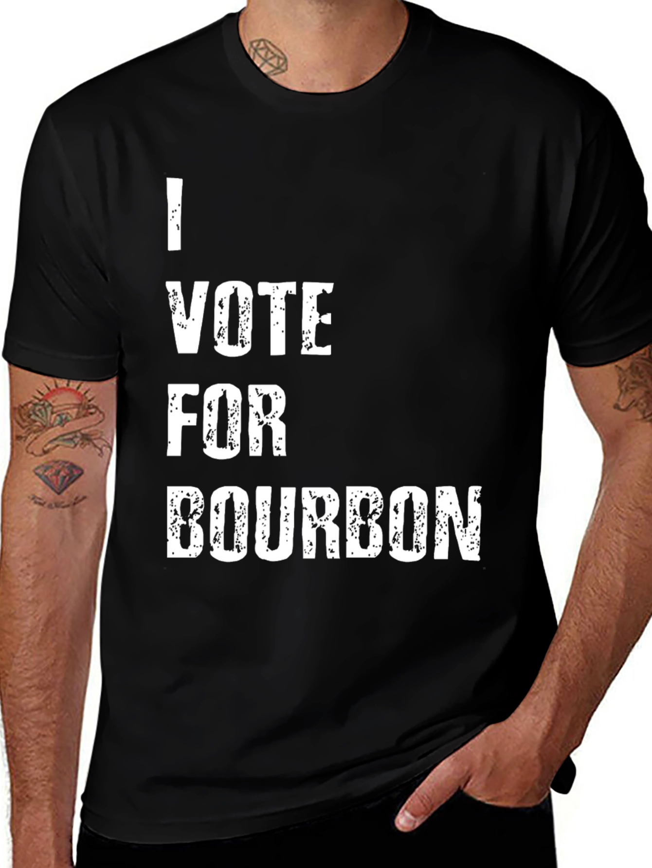 Variant 7 of I Vote For Bourbon Black T-Shirt