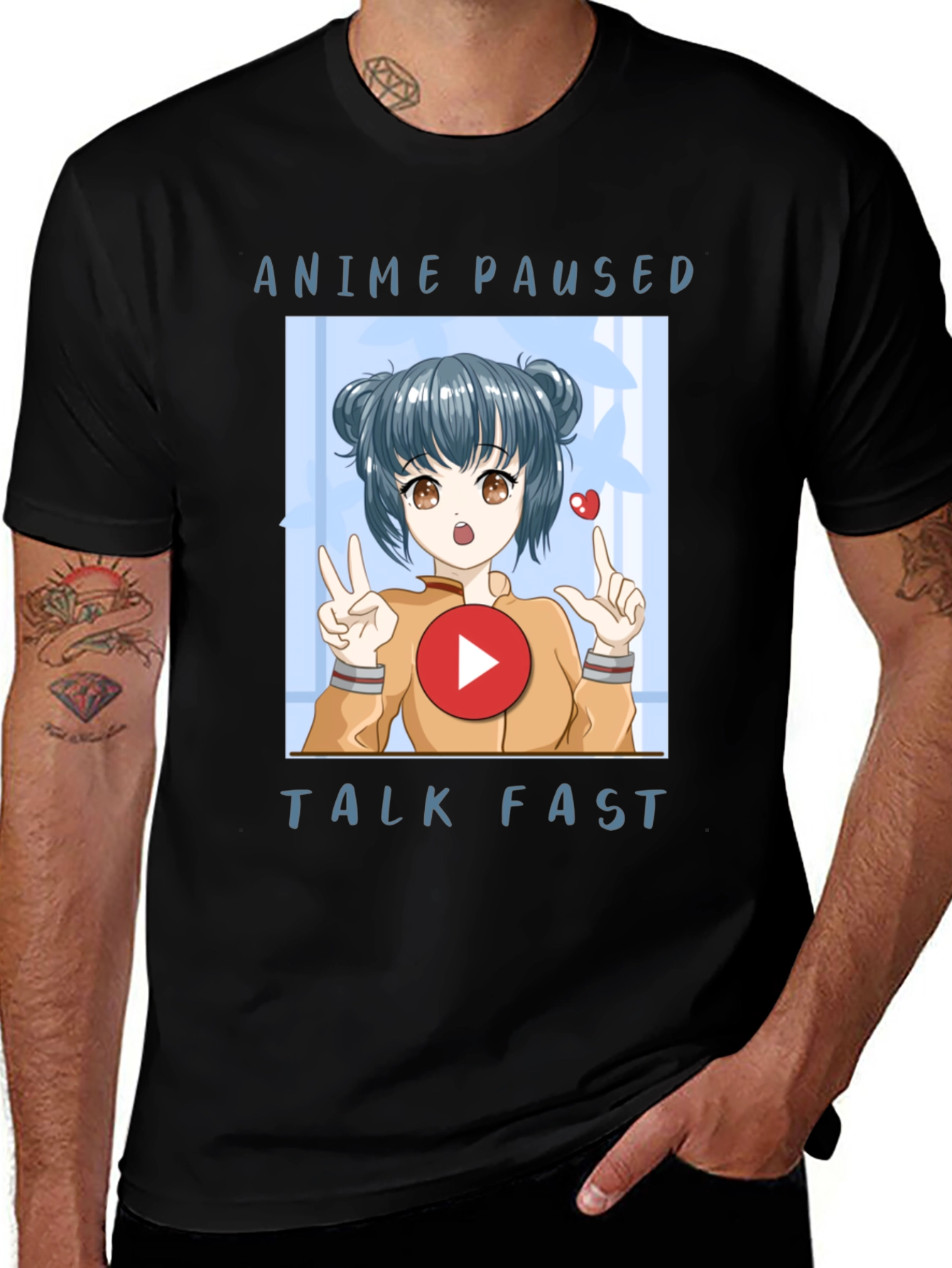 Variant 27 of Anime Paused Talk Fast Graphic Tee