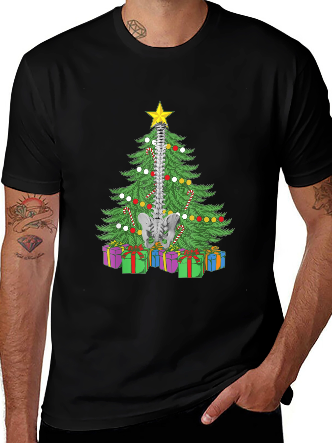 Chiropractor Christmas Tree Spine T-Shirt