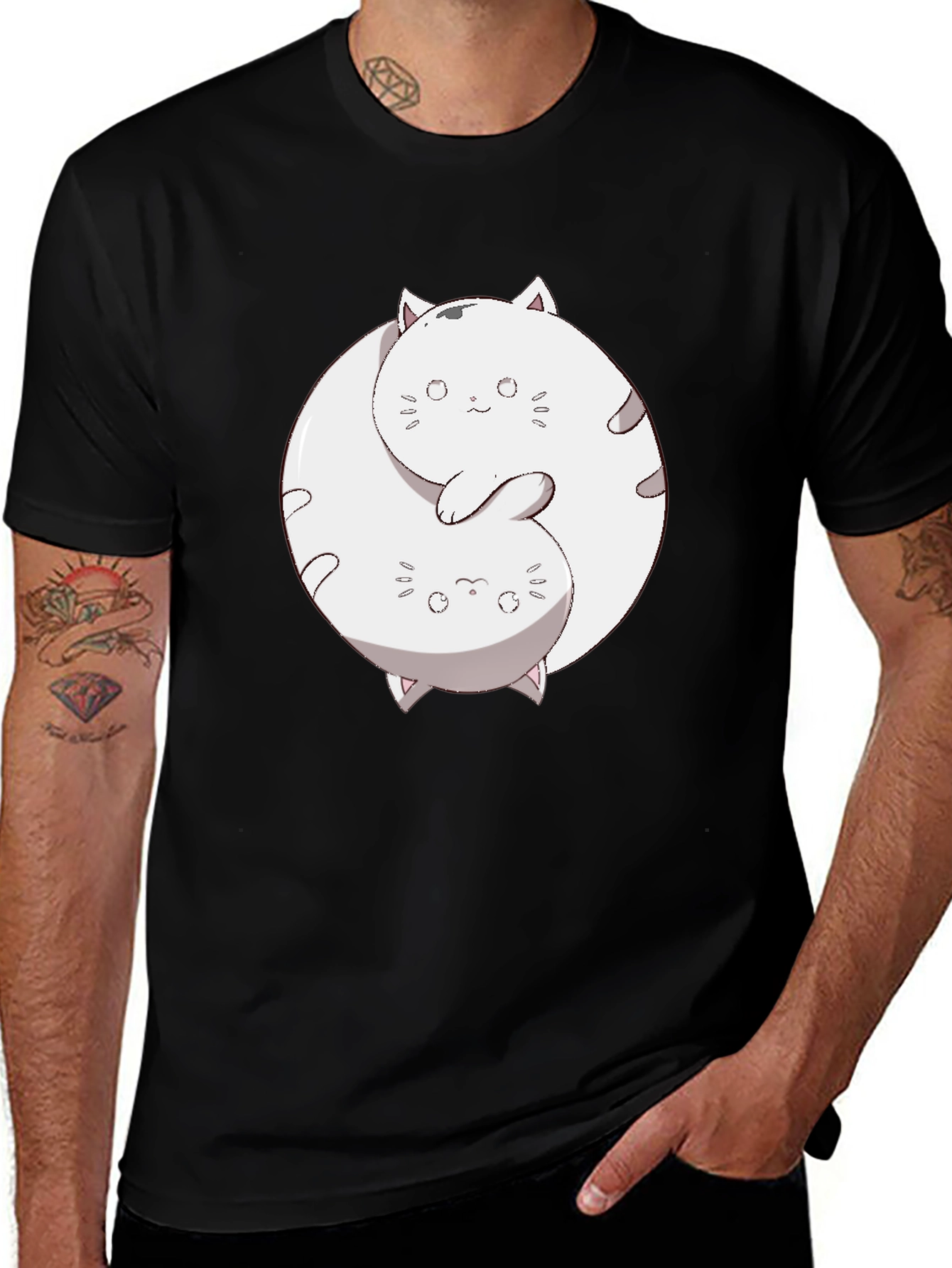 Variant 18 of Yin Yang Cats Graphic T-Shirt