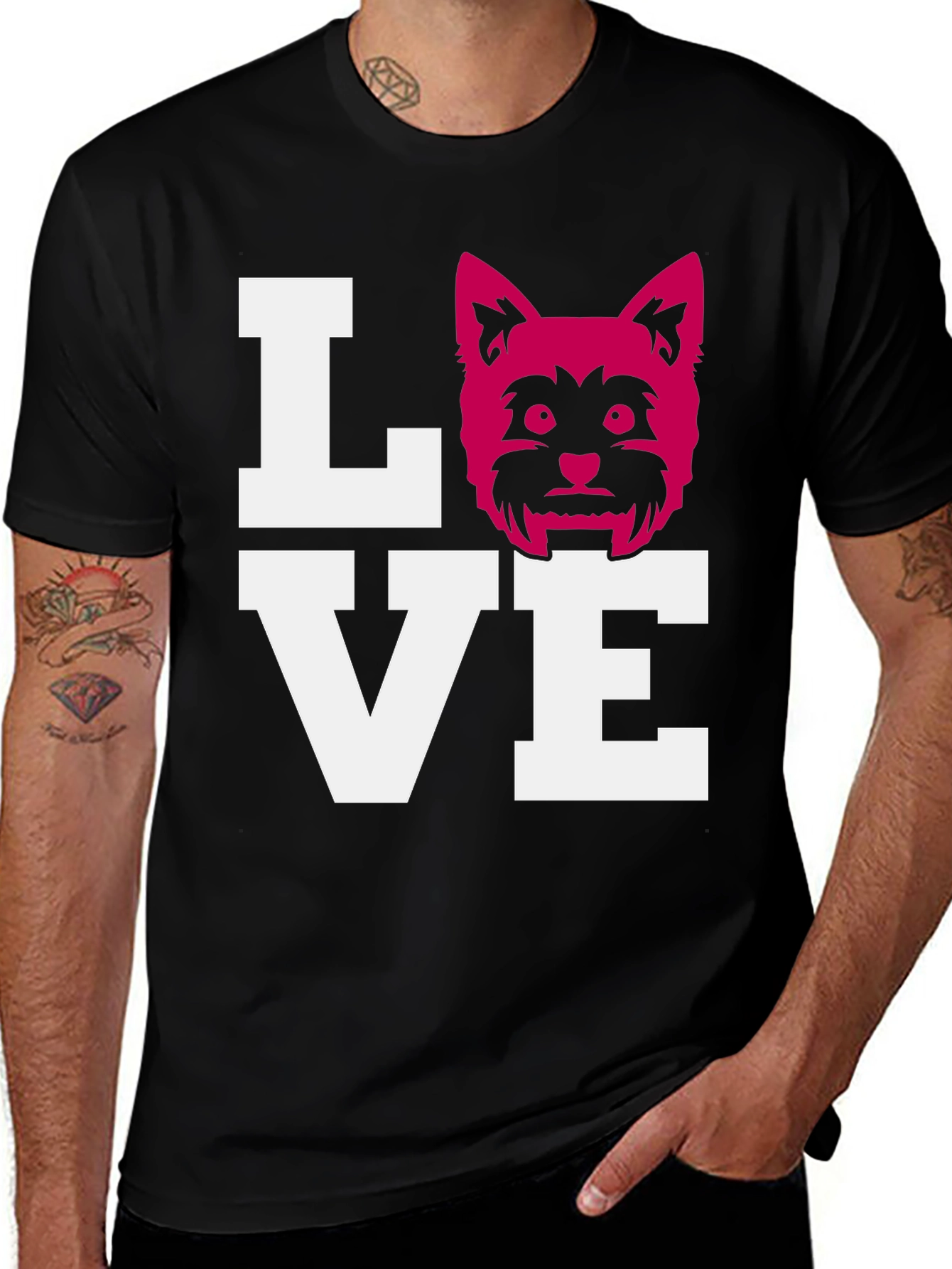 Variant 16 of Love Yorkshire Terrier Black Graphic Tee