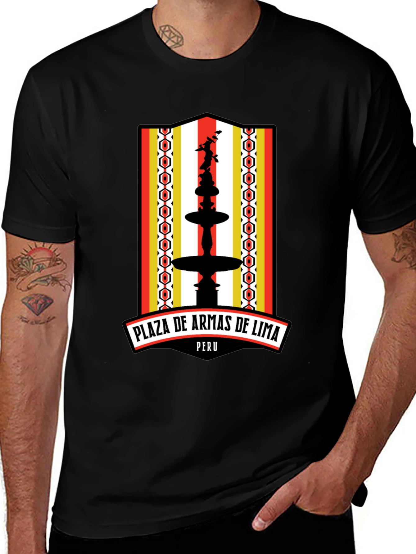 Plaza de Armas de Lima Peru Black T-Shirt
