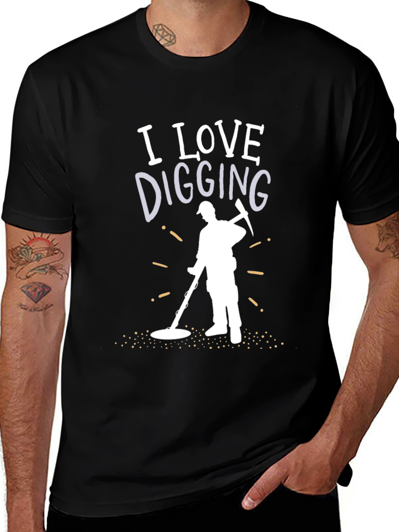 Variant 27 of I Love Digging T-Shirt - Metal Detecting Tee