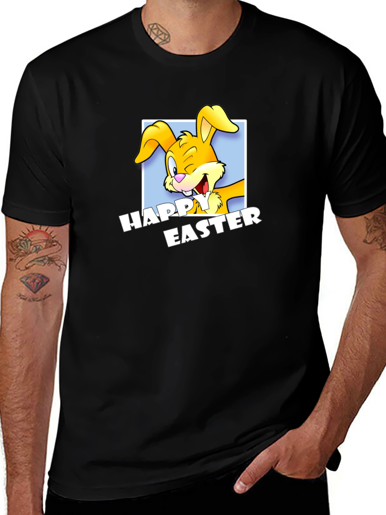 Happy Easter Bunny T-Shirt - Black