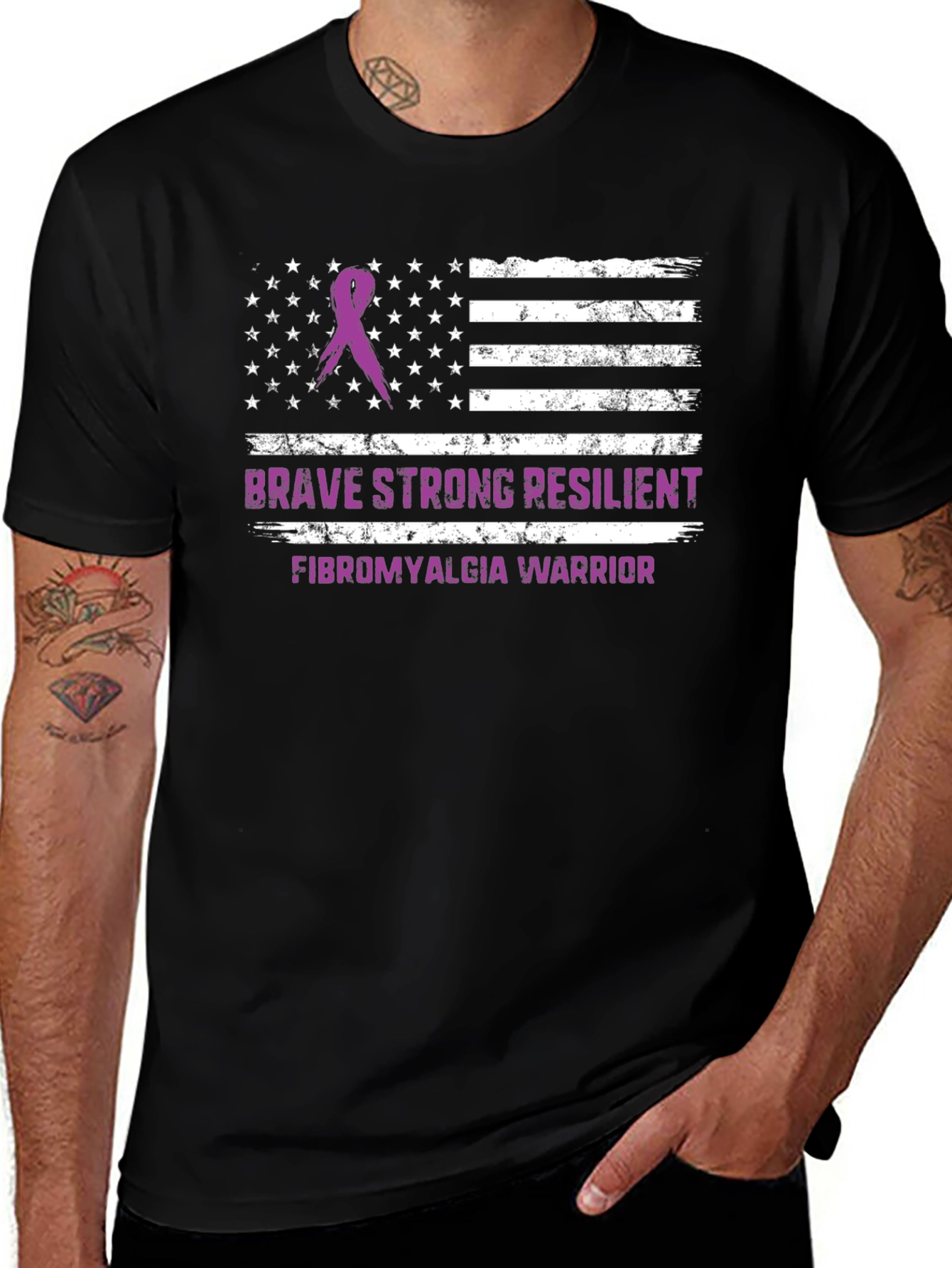 Brave Strong Fibromyalgia Awareness T-Shirt