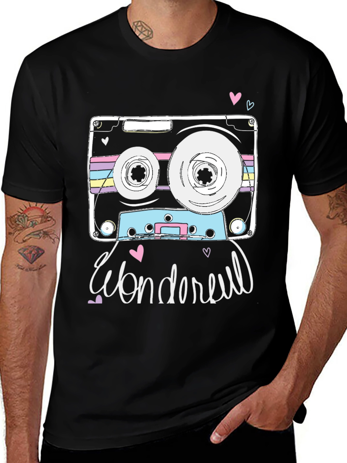 Variant 28 of Retro Cassette Tape Graphic T-Shirt - Wonderful Design