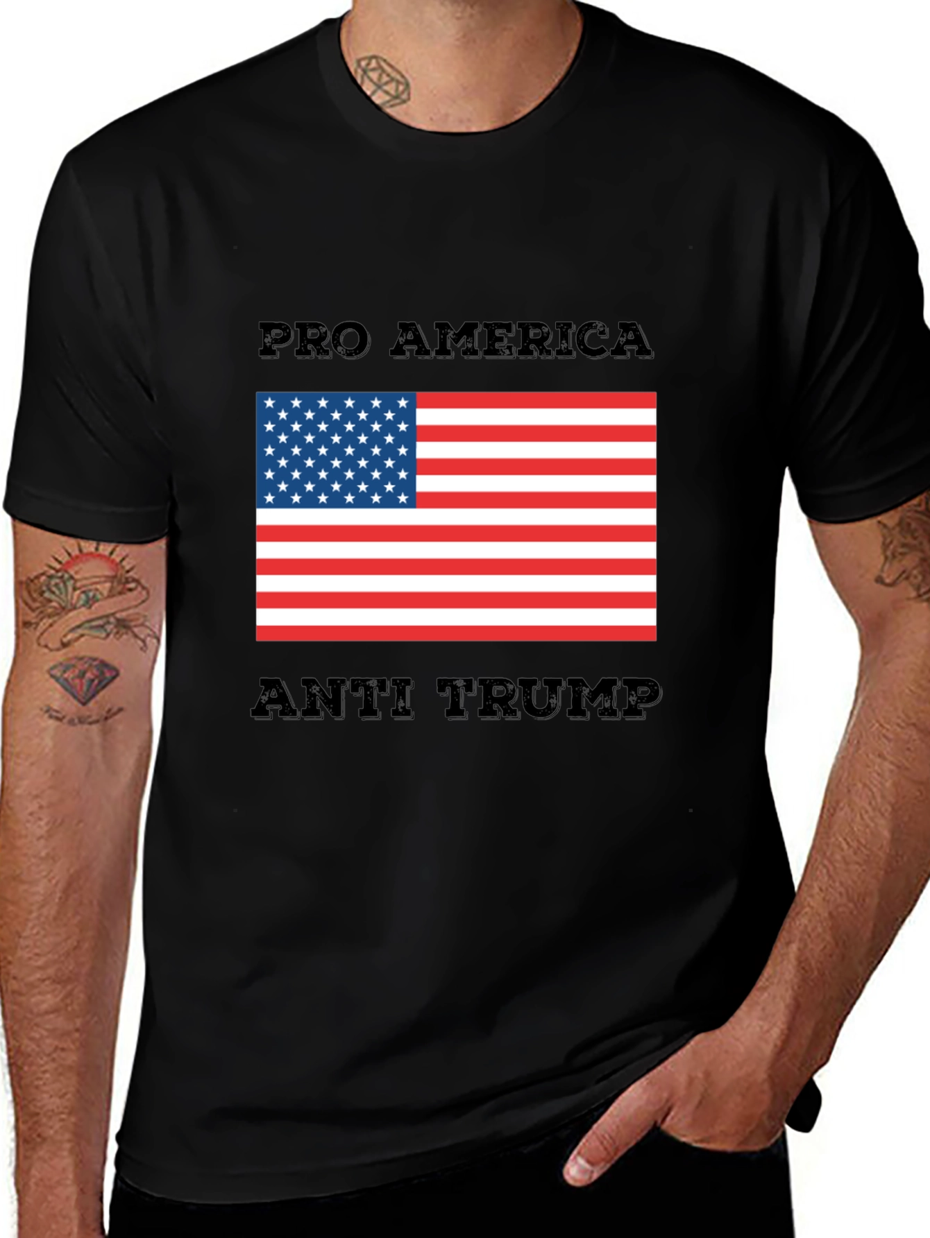 Variant 6 of Pro America Anti Trump Graphic T-Shirt