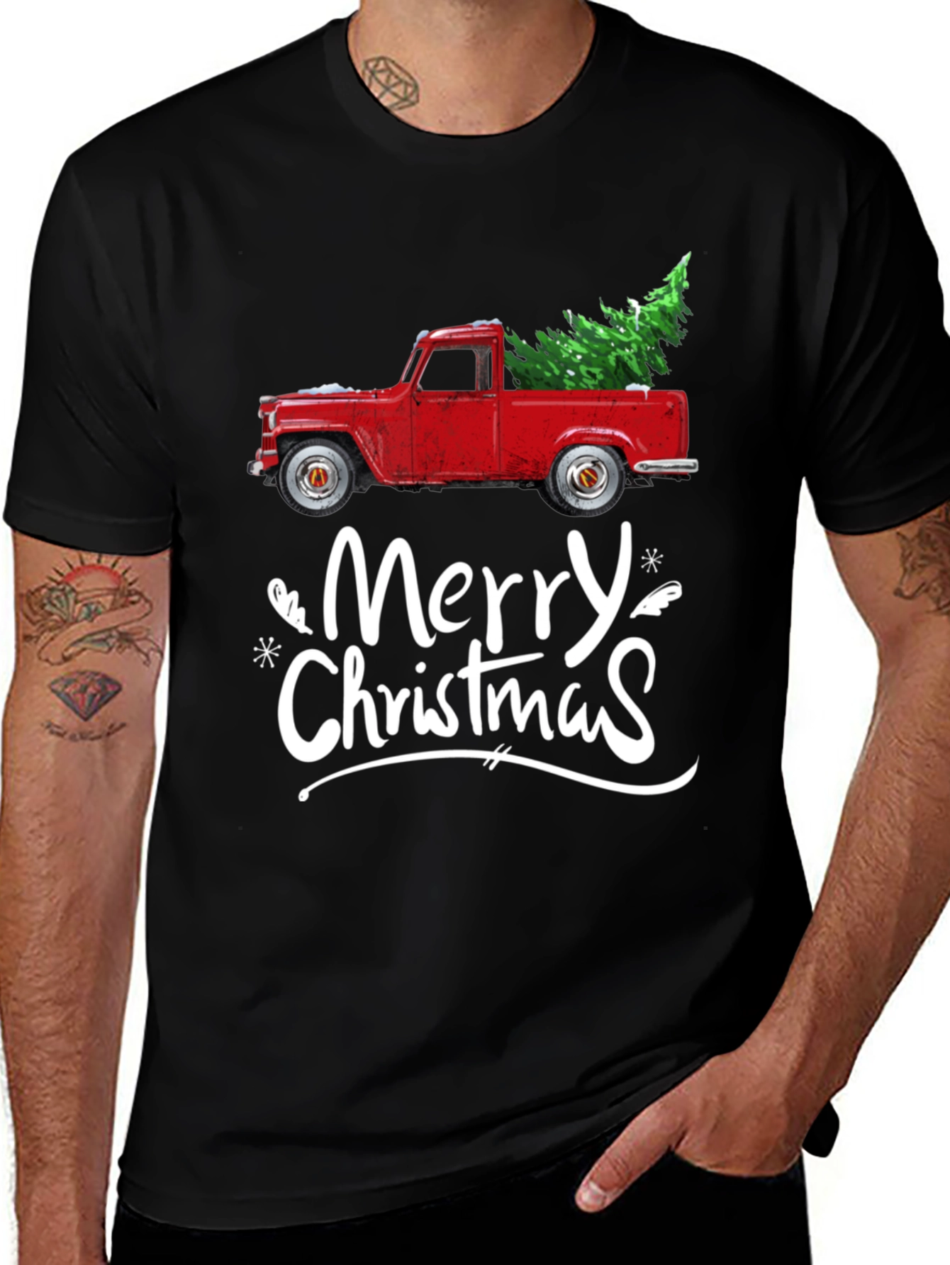 Merry Christmas Truck Graphic Tee