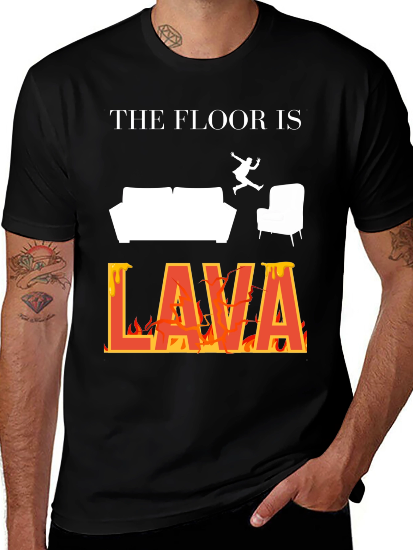 Variant 12 of The Floor is Lava T-Shirt - Novelty Graphic Tee