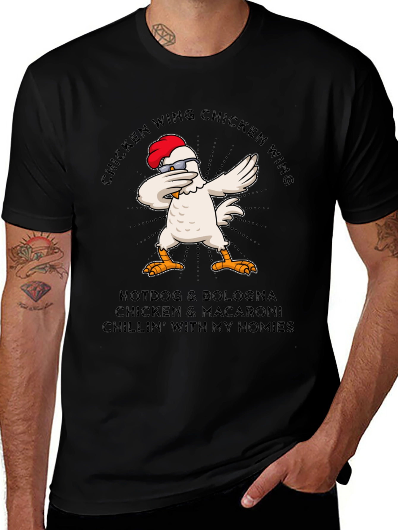 Variant 6 of Chicken Wing Dabbing T-Shirt - Funny Foodie Tee