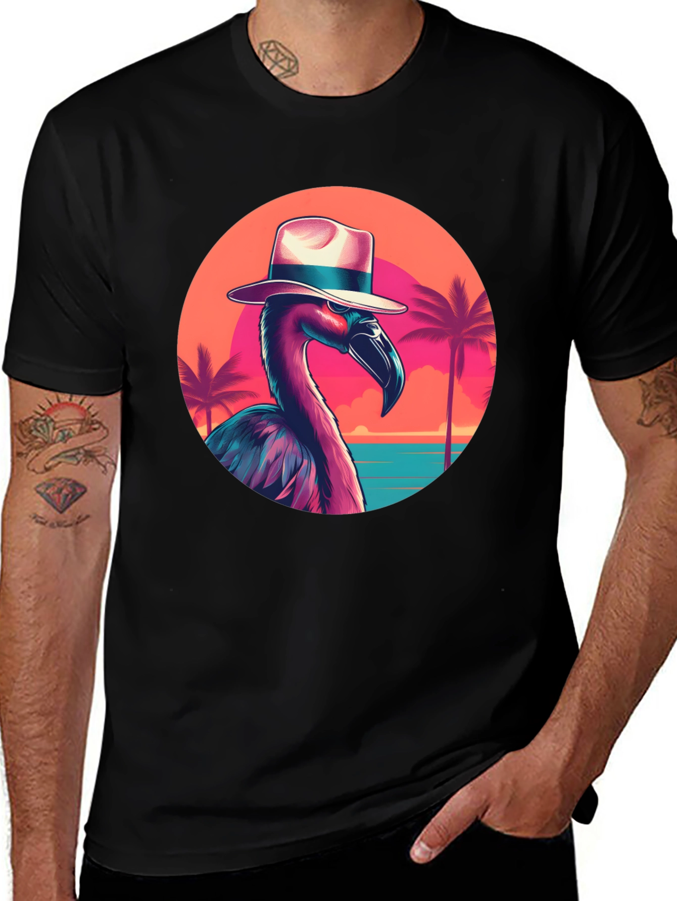 Variant 26 of Flamingo Sunset Graphic Tee