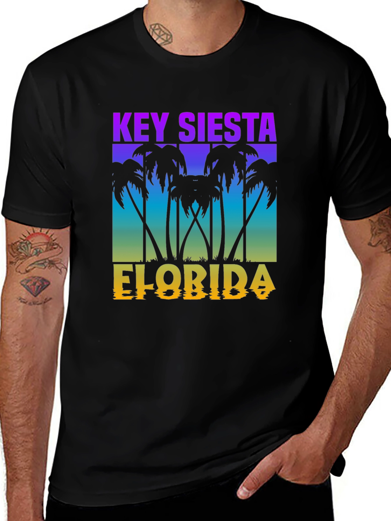 Variant 10 of Key Siesta Florida Black T-Shirt