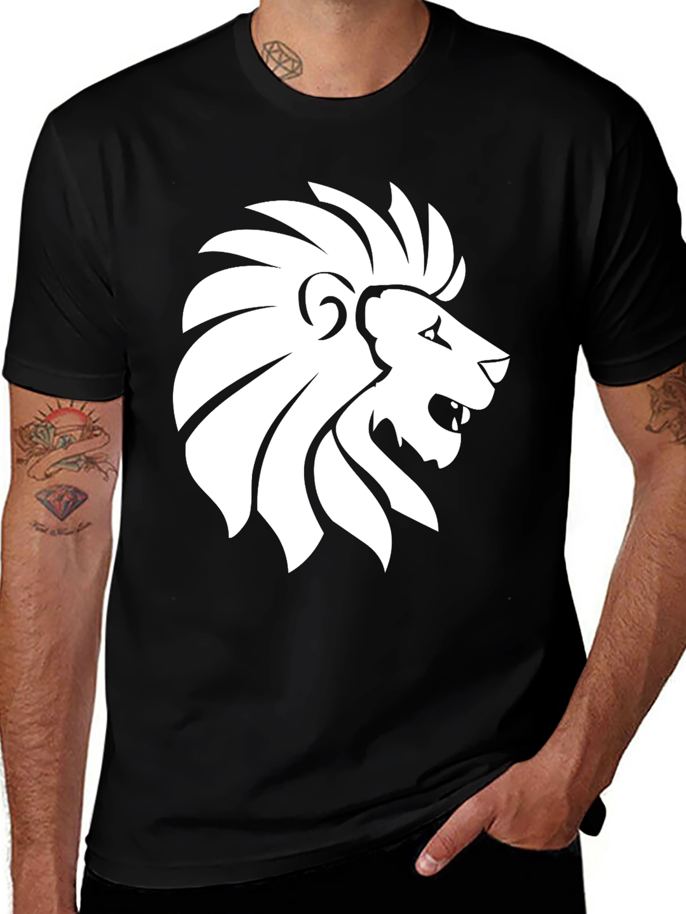 Variant 17 of Black Lion Graphic Tee - Stylish Men's T-Shirt
