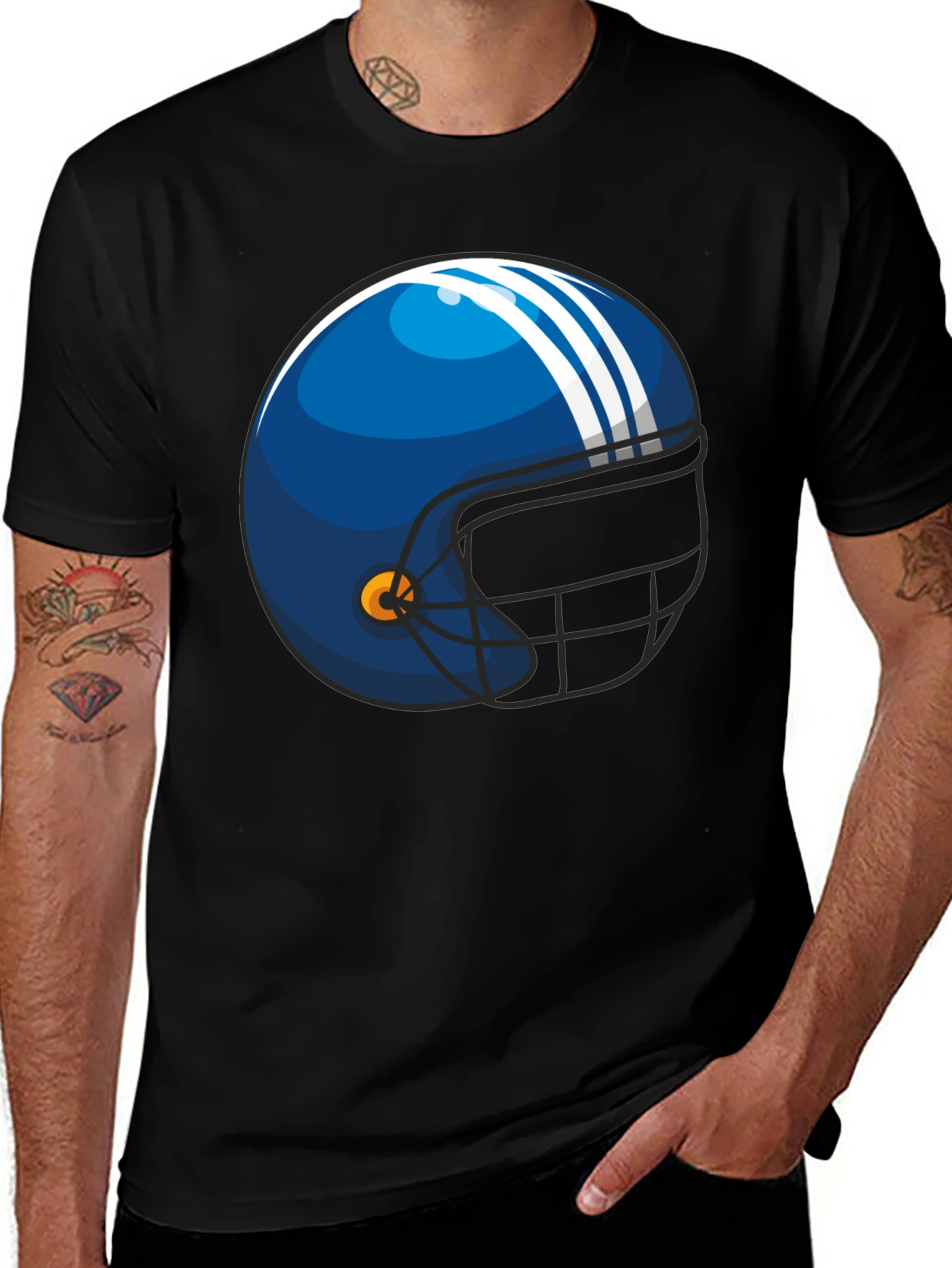Variant 21 of Football Helmet Graphic Tee - Black