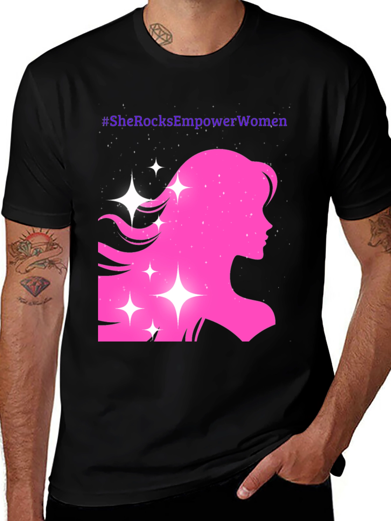 Variant 4 of Empower Women T-Shirt - Pink Silhouette