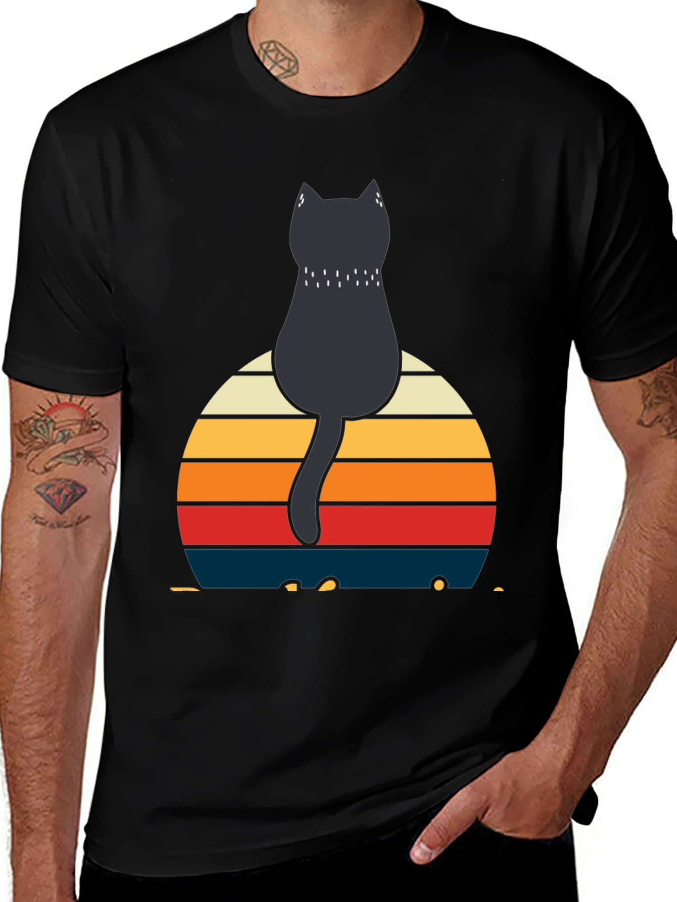 Variant 2 of Retro Cat Silhouette T-Shirt