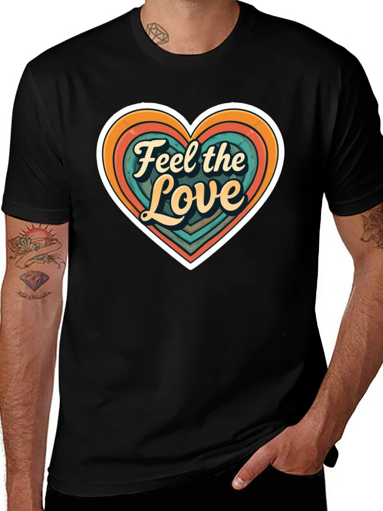 Variant 24 of Feel the Love Retro Heart T-Shirt